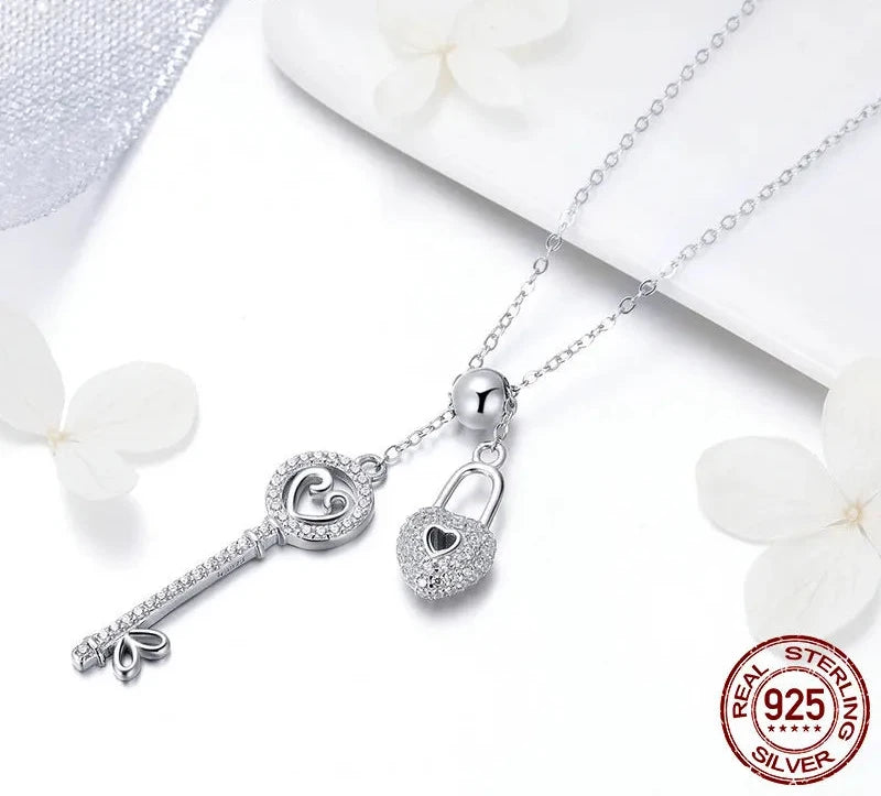 The Key of heart Lock Necklace