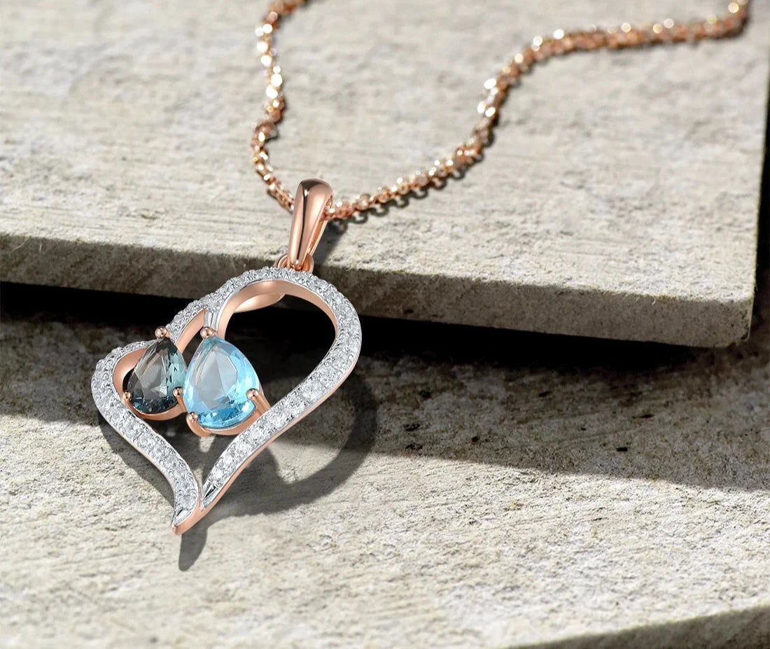 Blue Stone Heart Pendant