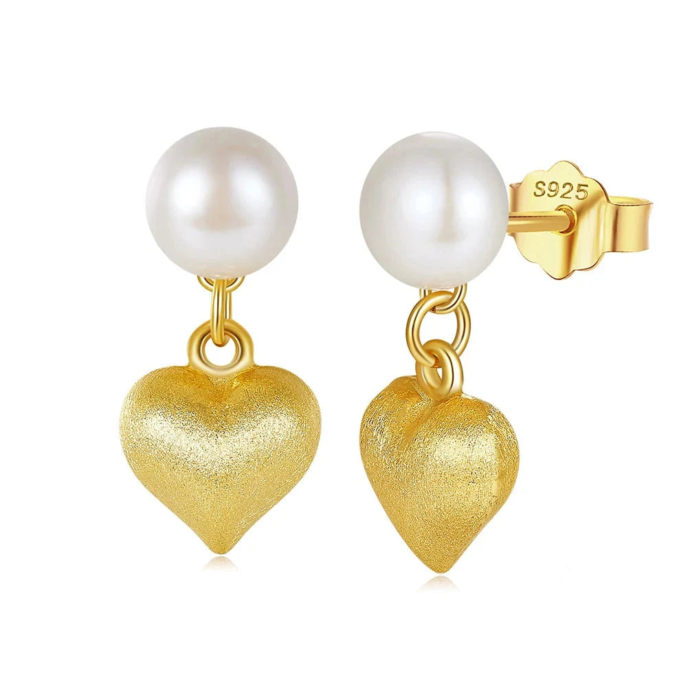 Eternal Heart and Pearl Earrings