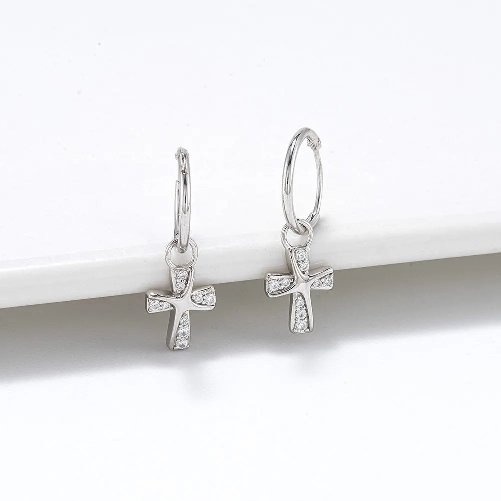 Crystal Cross Earrings