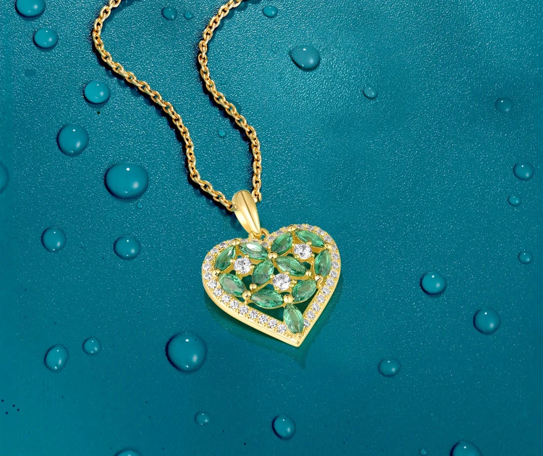 Green Spinel Heart Pendant