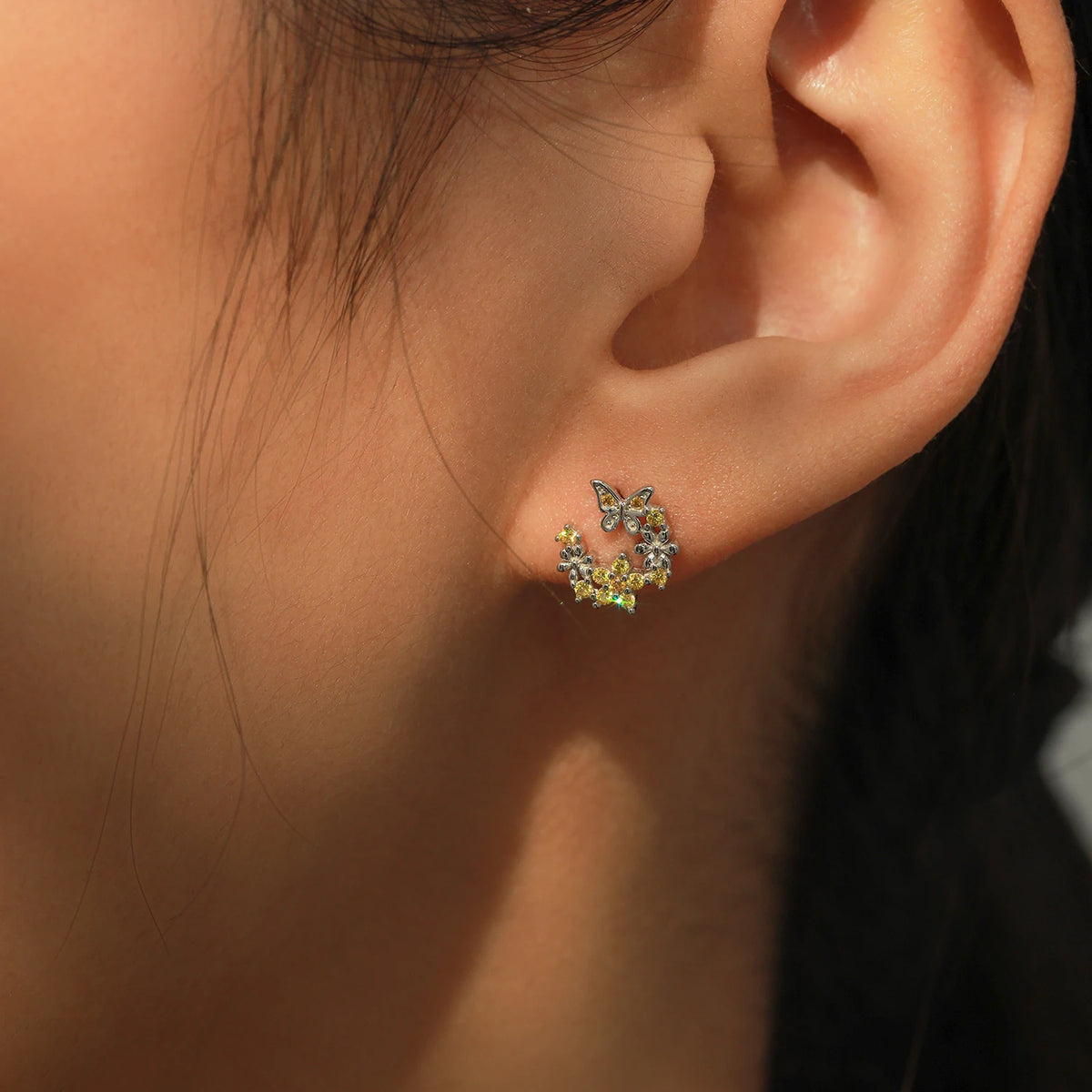 Yellow Butterfly Earrings