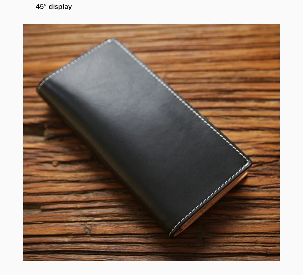 Zency Genuine Leather Long Wallet Cowhide Clutch Multiple Card Slots Holders Bag Coin Purses Unisex Multifunction Solid Bags