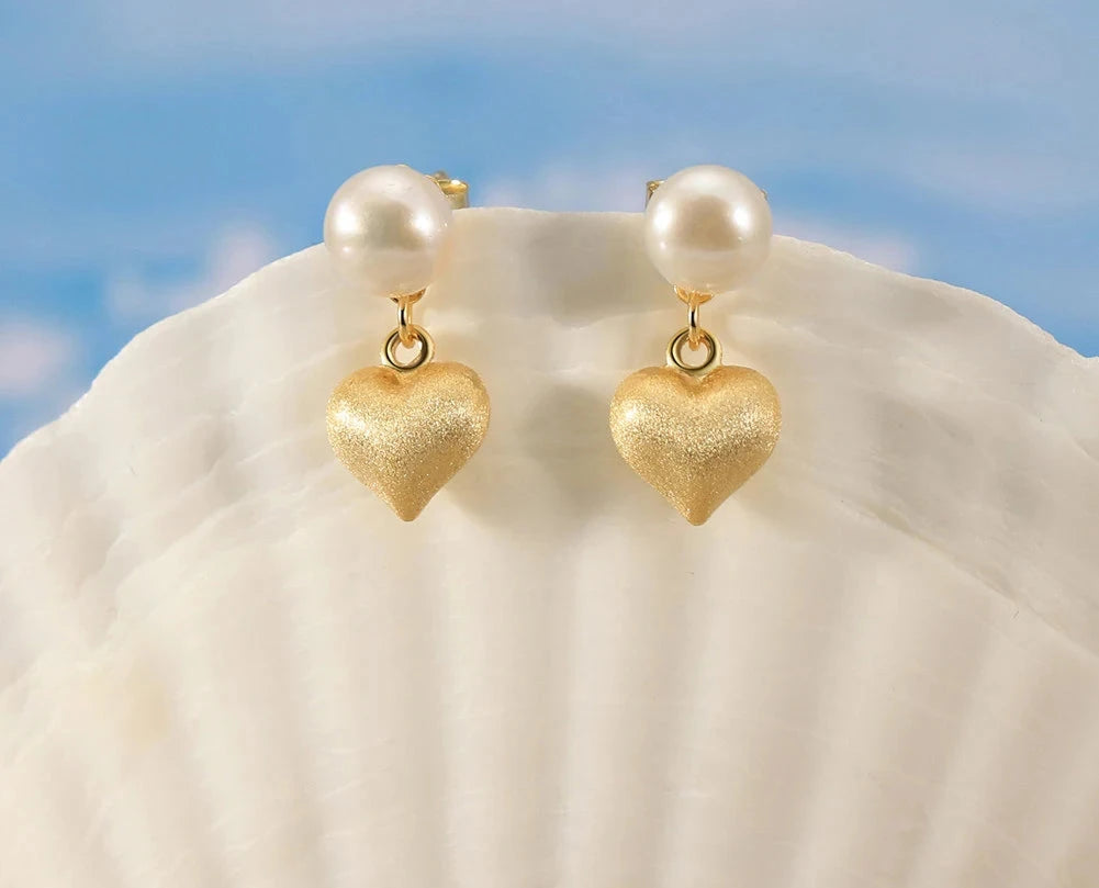 Eternal Heart and Pearl Earrings