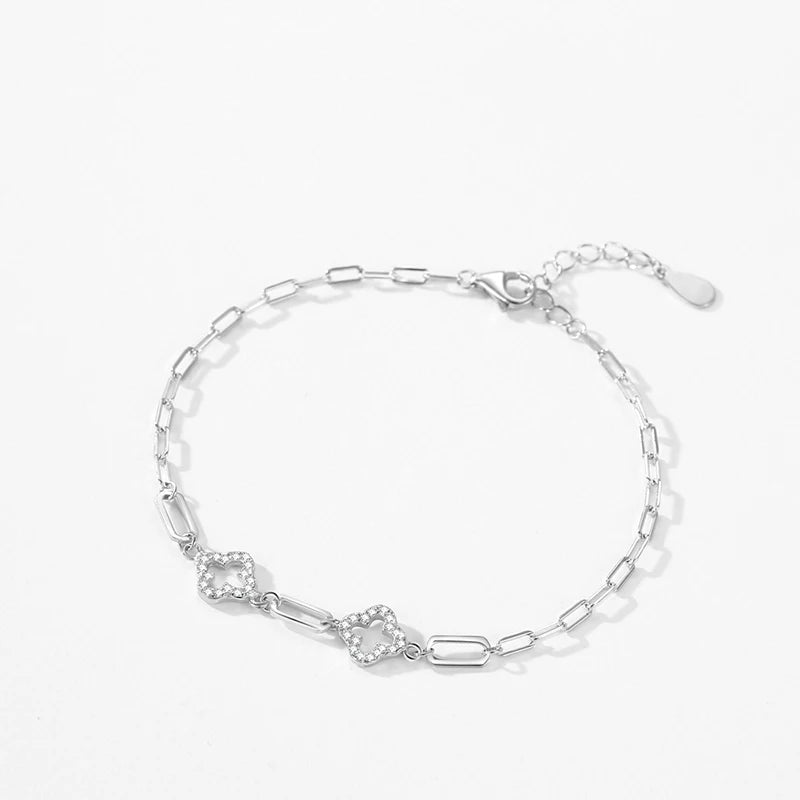 Duo Crystal Clover Bracelet