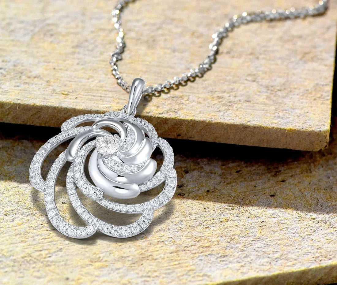 Radiant Twisted Flower Pendant