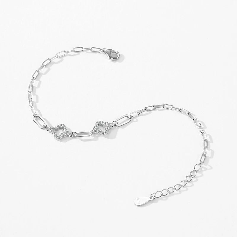 Duo Crystal Clover Bracelet