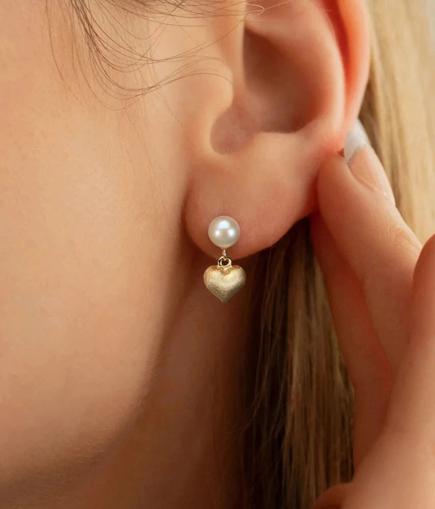 Eternal Heart and Pearl Earrings