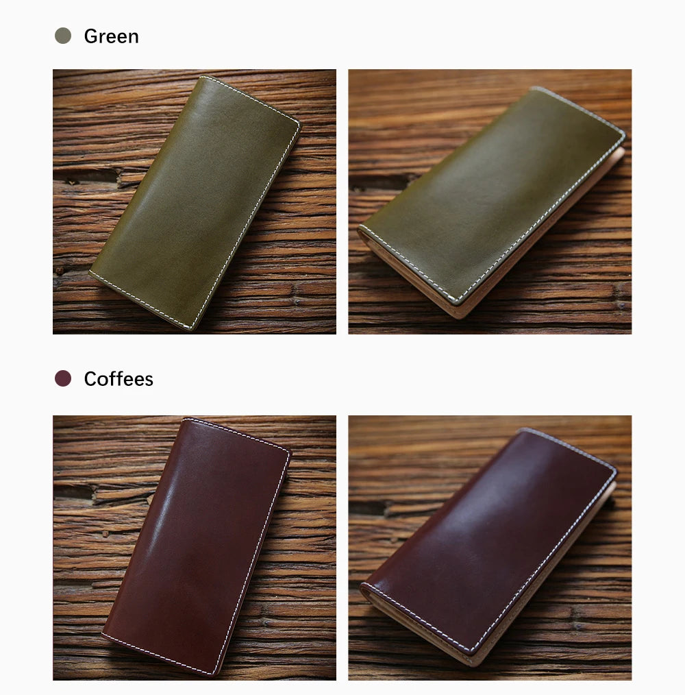 Zency Genuine Leather Long Wallet Cowhide Clutch Multiple Card Slots Holders Bag Coin Purses Unisex Multifunction Solid Bags