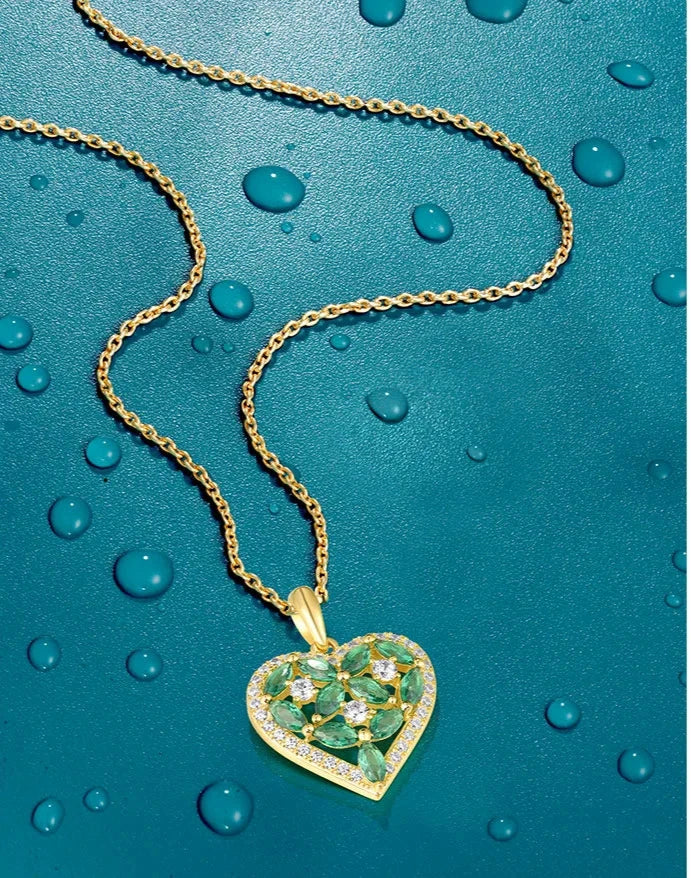 Green Spinel Heart Pendant