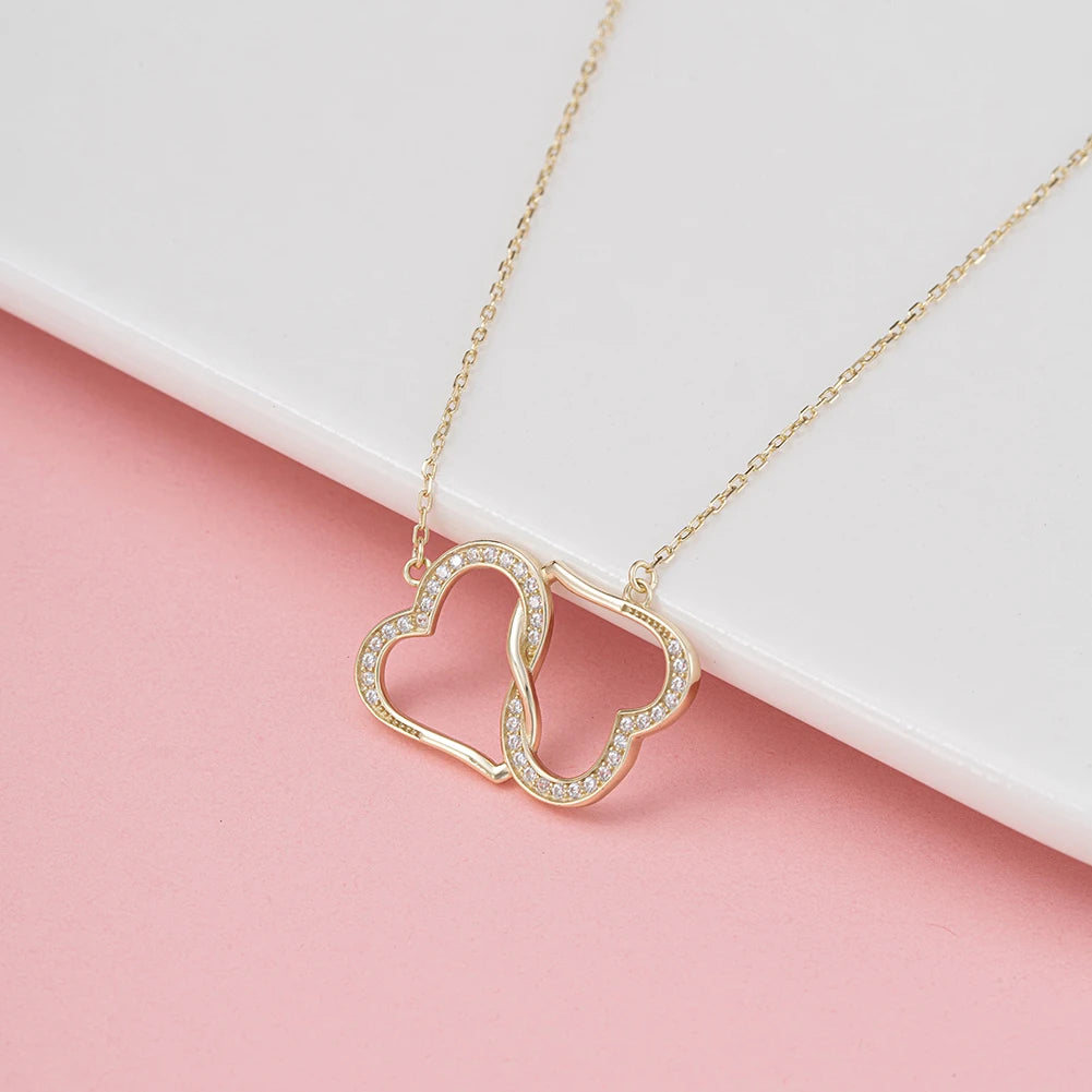 Crossed Hearts Necklace