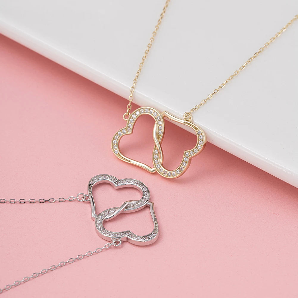 Crossed Hearts Necklace